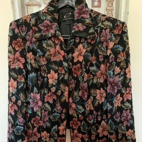 Tapestry TAFFETA WOMAN  Made In FRANCE GREEN ROSE PINK SET - Picture 2 of 16